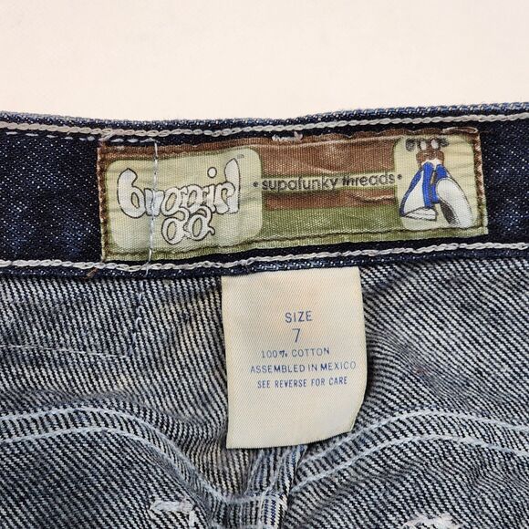 Buggirl RARE Y2K Rave 90s Wide Leg Blue Denin Jeans Size 7 - Picture 3 of 9